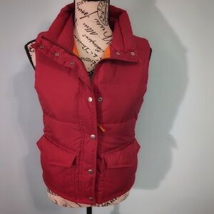 J. Crew Cherry Red Puffer Vest XS